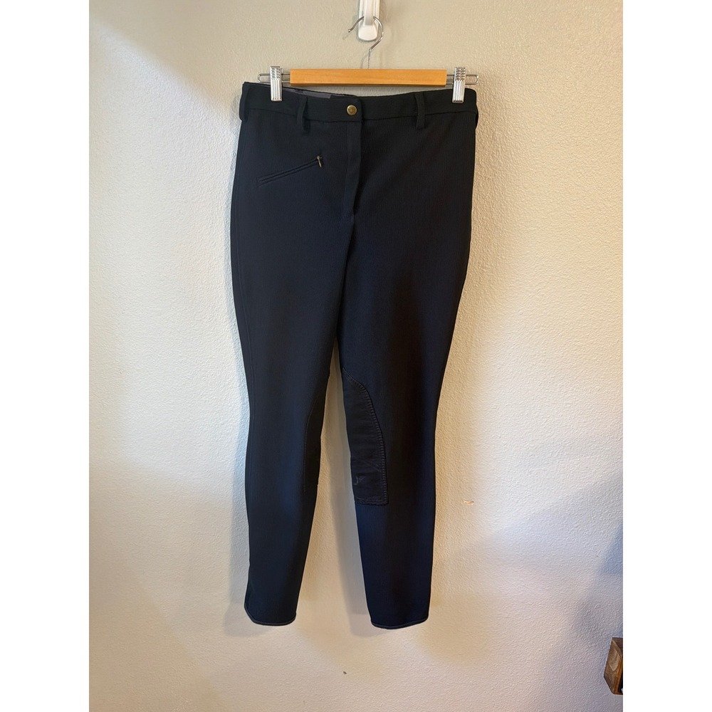 Tailored Sportsman Breeches Women Black Ribbed Knee Riding Pants Equestrian